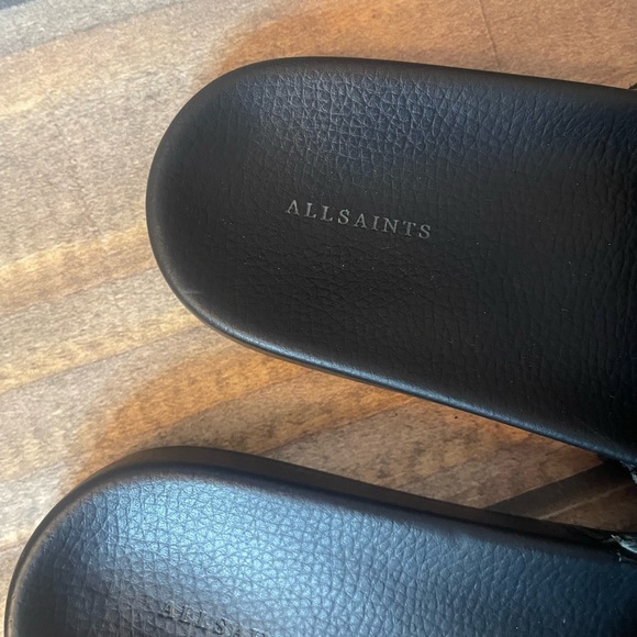 All Saints Black Slide Sandals size 8 - Picture 2 of 4